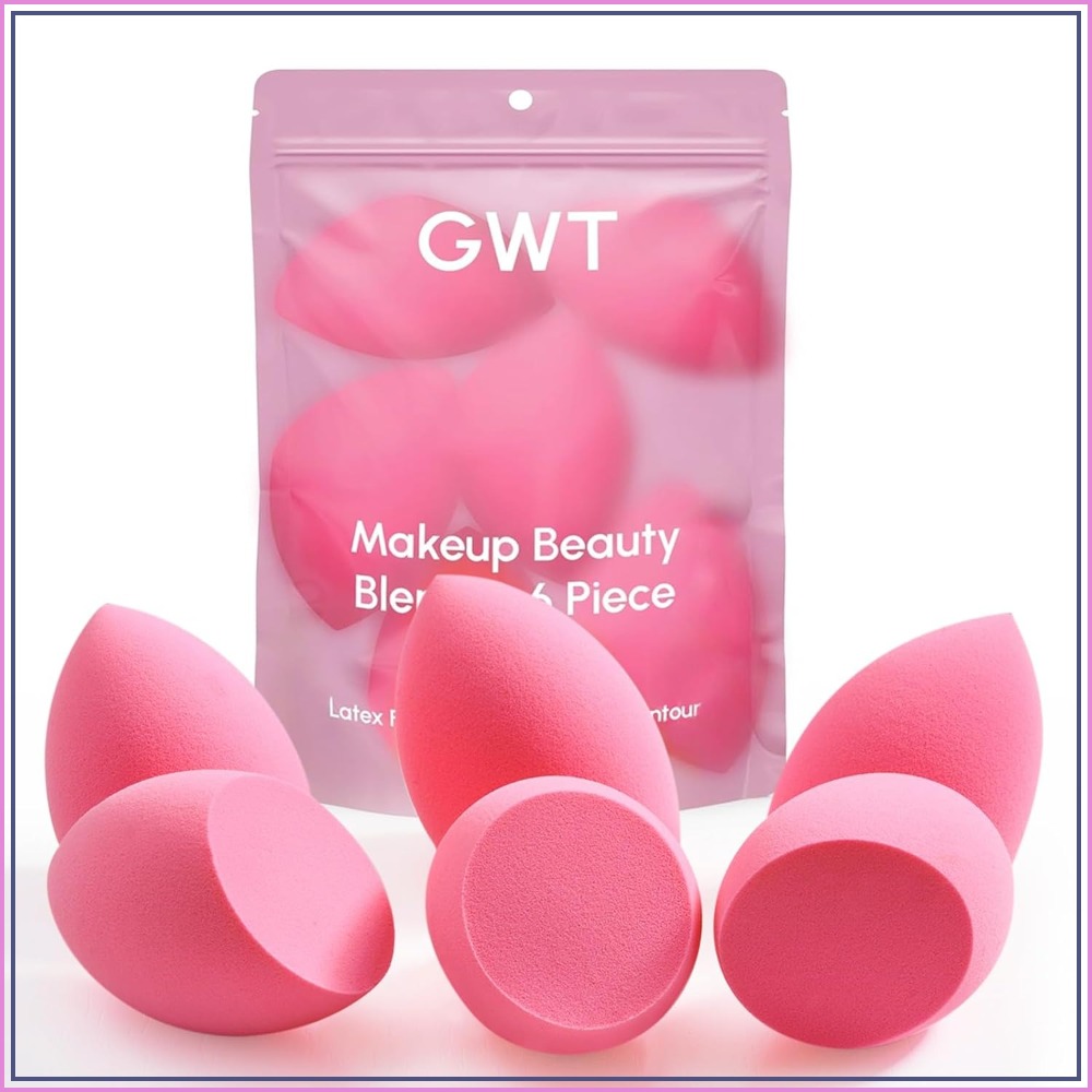 Beauty Makeup Sponge - 6 Pcs Makeup Sponge Set, Latex-Free