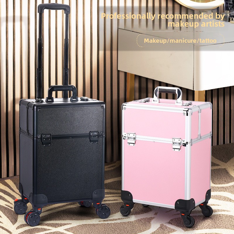 Beauty Makeup Case - Professional Nail Art Case Rolling Makeup