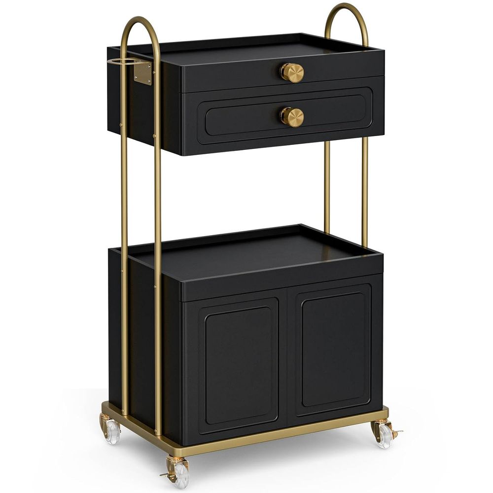 Beauty Makeup Trolley - Trolley Cart with Lockable Wheels, Station
