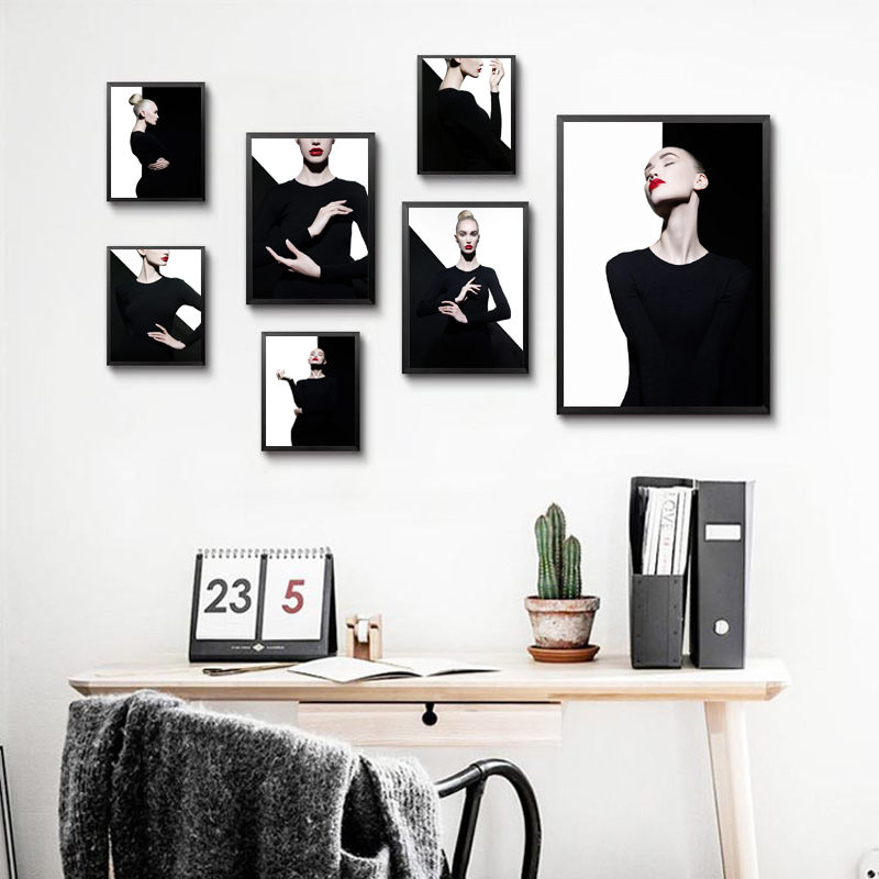 Beauty Makeup Pictures - Fashion Makeup Black White Wall Art