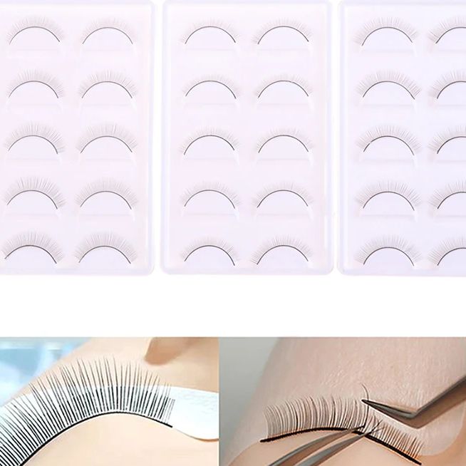 Beauty Makeup Training - 5Pairs Practice Lashes Eyelash Strip Eyelash