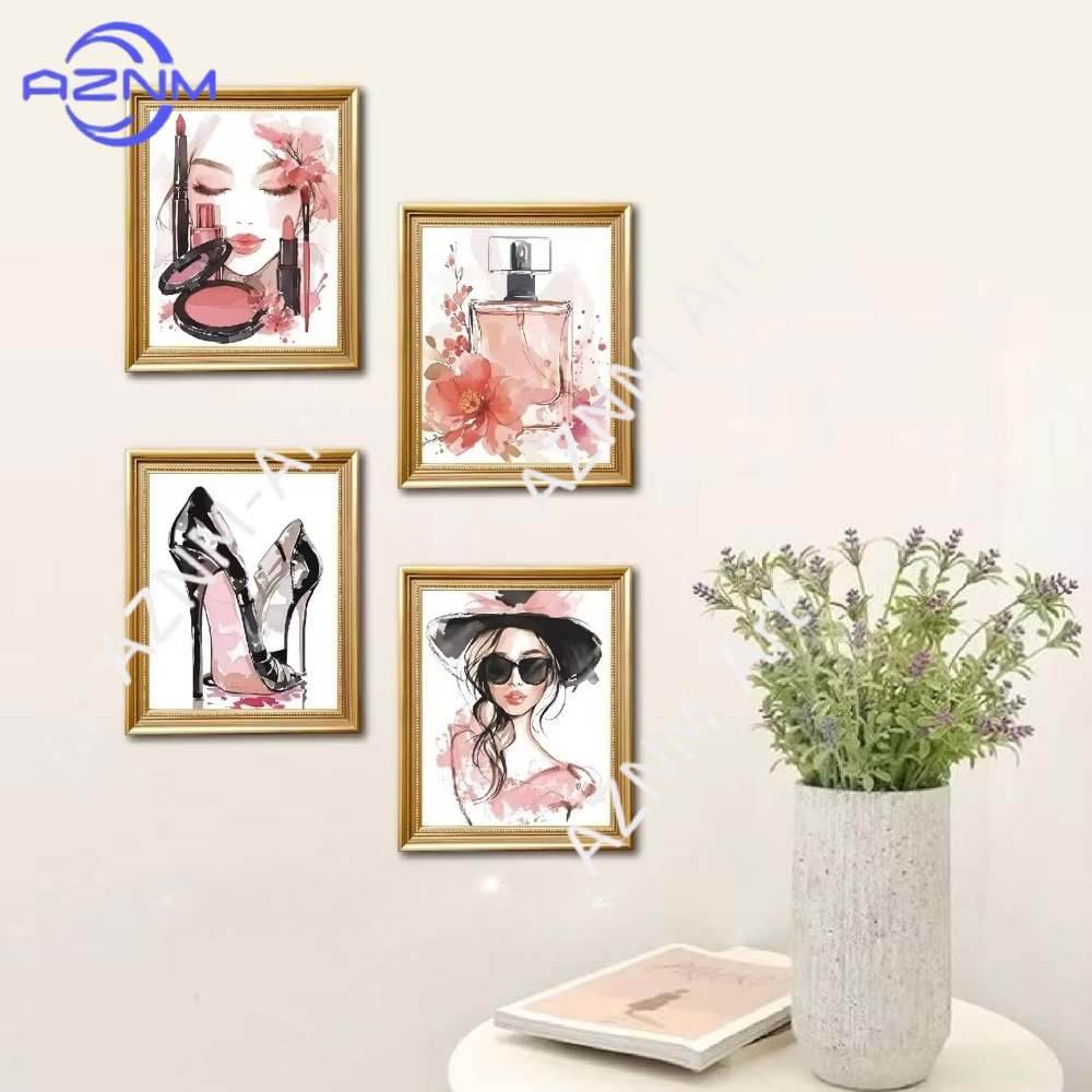 1/4PCS ，Pink Makeup Wall Art P – Beauty Makeup Pictures recenzja i cena