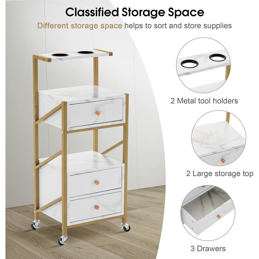 White Rolling Trolley Cart wit – Beauty Makeup Trolley recenzja i cena