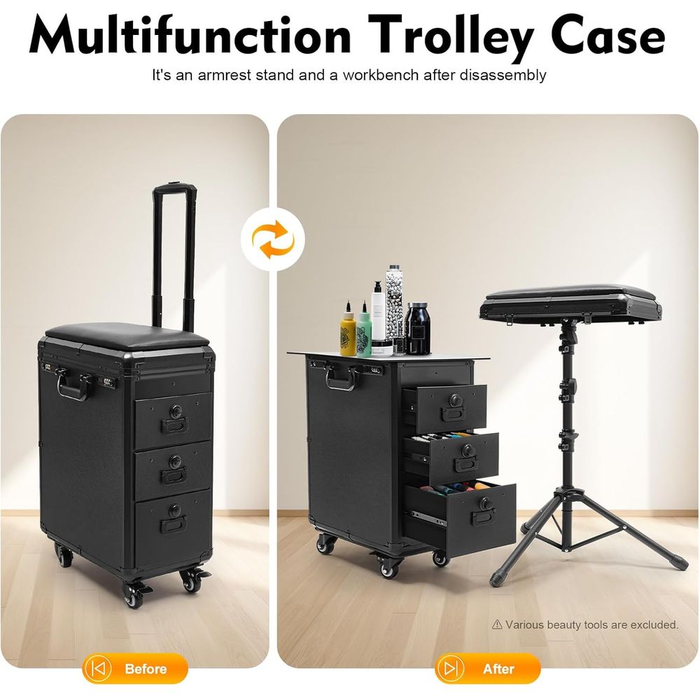 Rolling Acrylic Tattoo Case, M – Beauty Makeup Trolley recenzja i cena