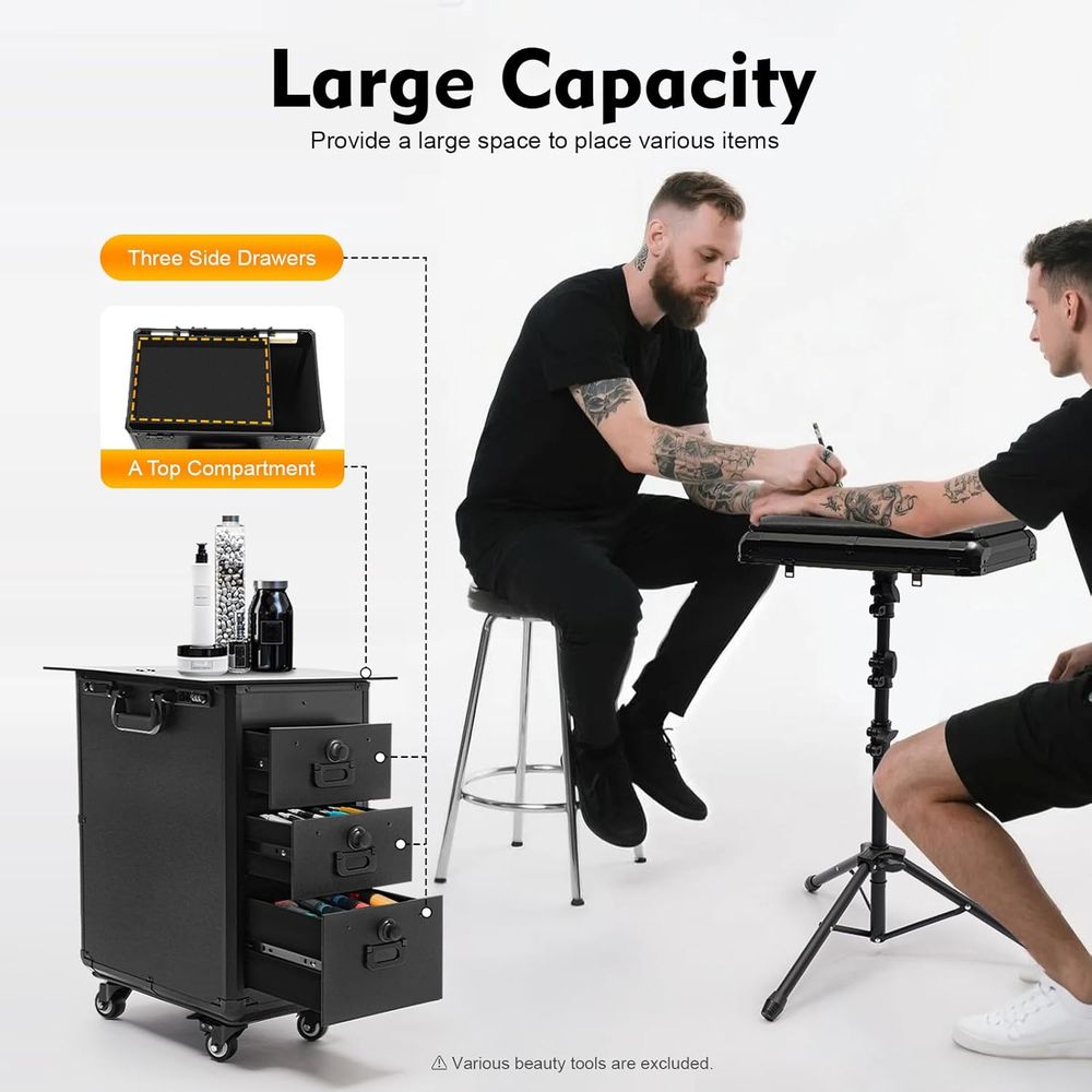 Rolling Acrylic Tattoo Case, M – Beauty Makeup Trolley recenzja i cena