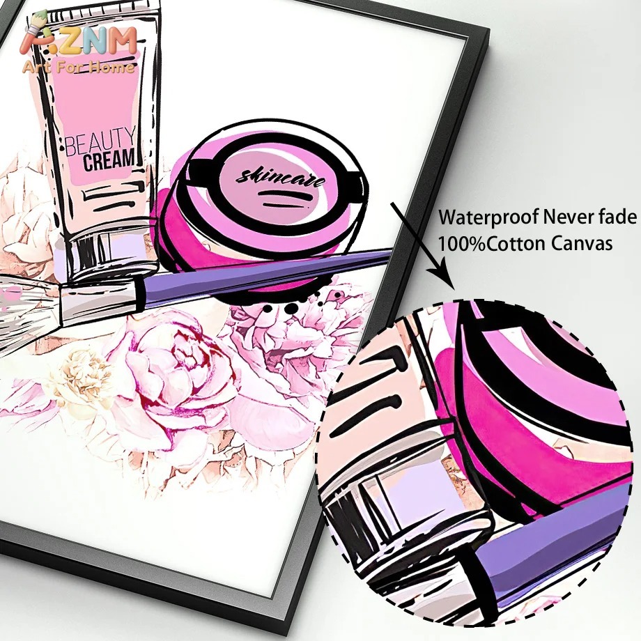 AZNM Pink Nail Makeup Canvas W – Makeup Is Beauty Quotes recenzja i cena
