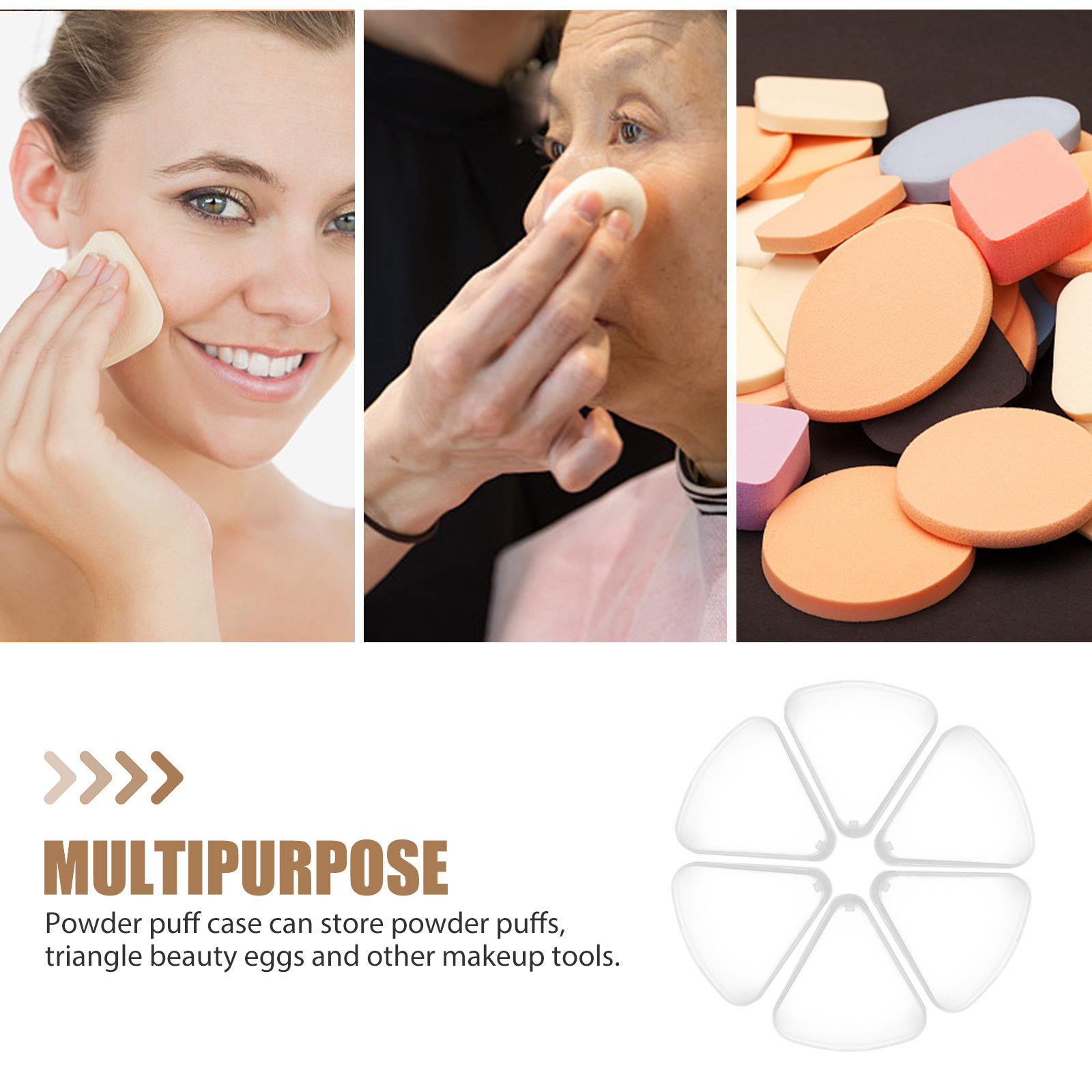 6Pcs Triangle Powder Puff Case – Beauty Makeup Case recenzja i cena