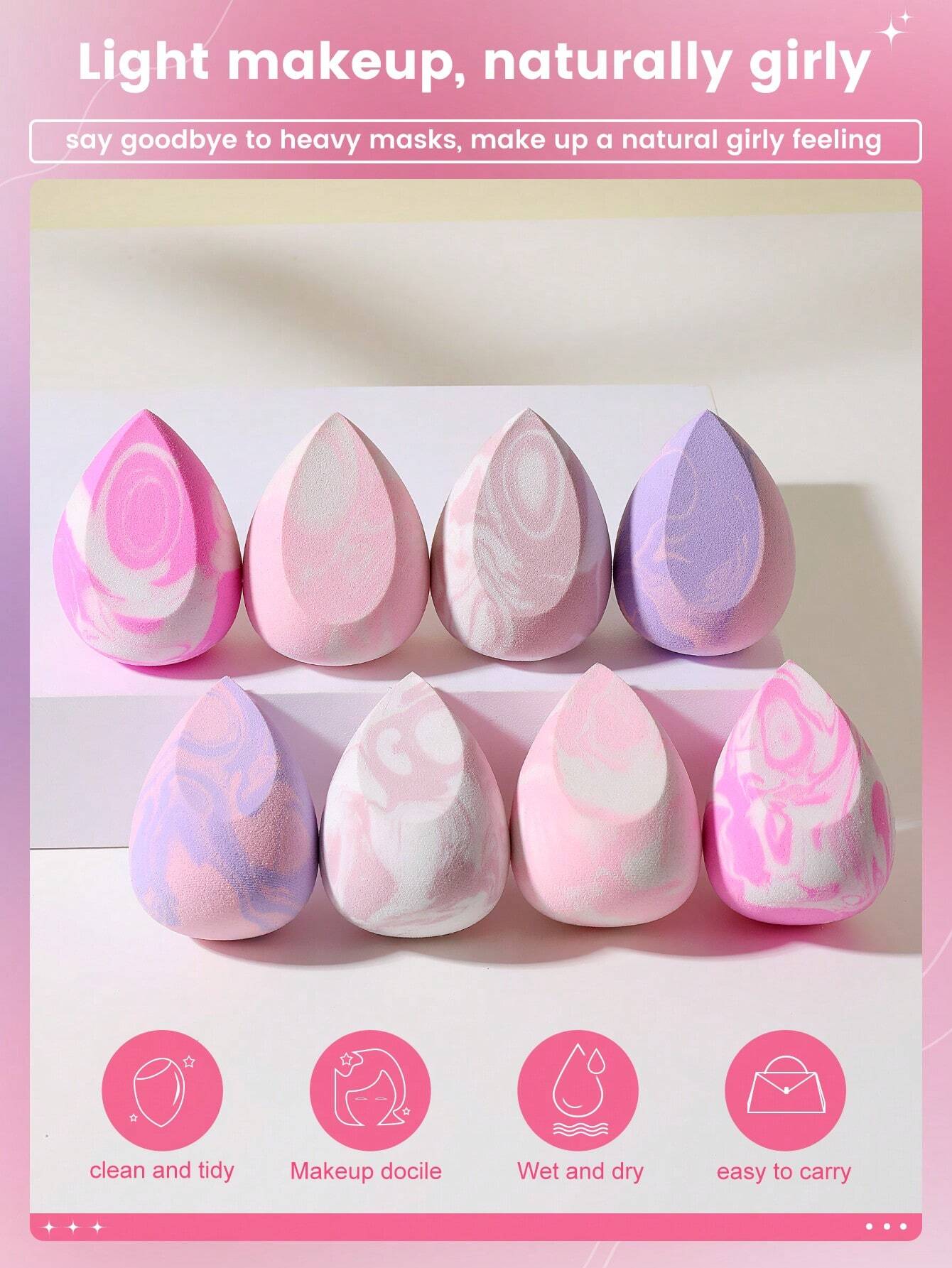 8PCS Soft Elastic Multifunctio – Beauty Makeup Sponge recenzja i cena