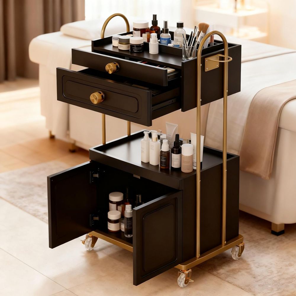 Trolley Cart with Lockable Whe – Beauty Makeup Trolley recenzja i cena