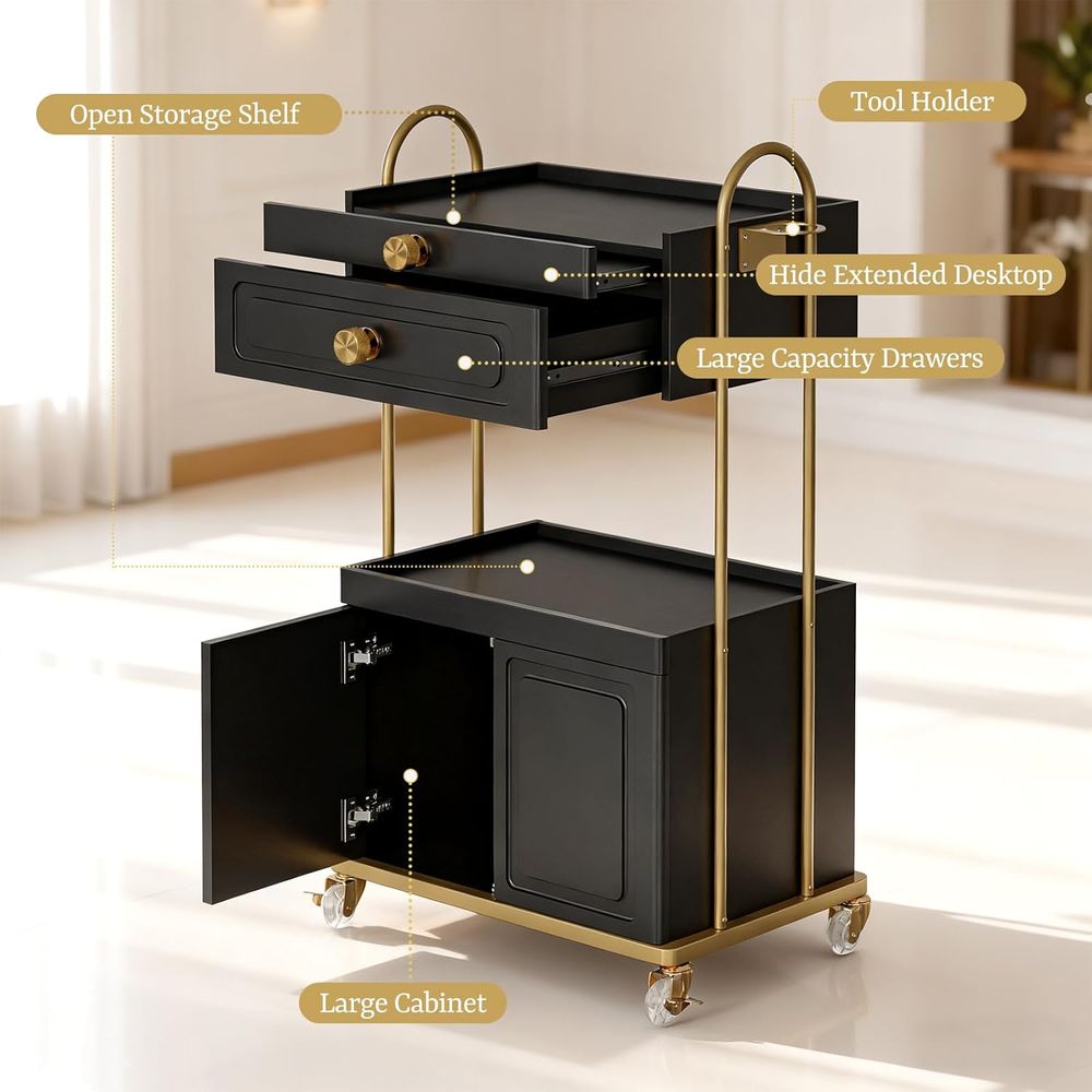 Trolley Cart with Lockable Whe – Beauty Makeup Trolley recenzja i cena