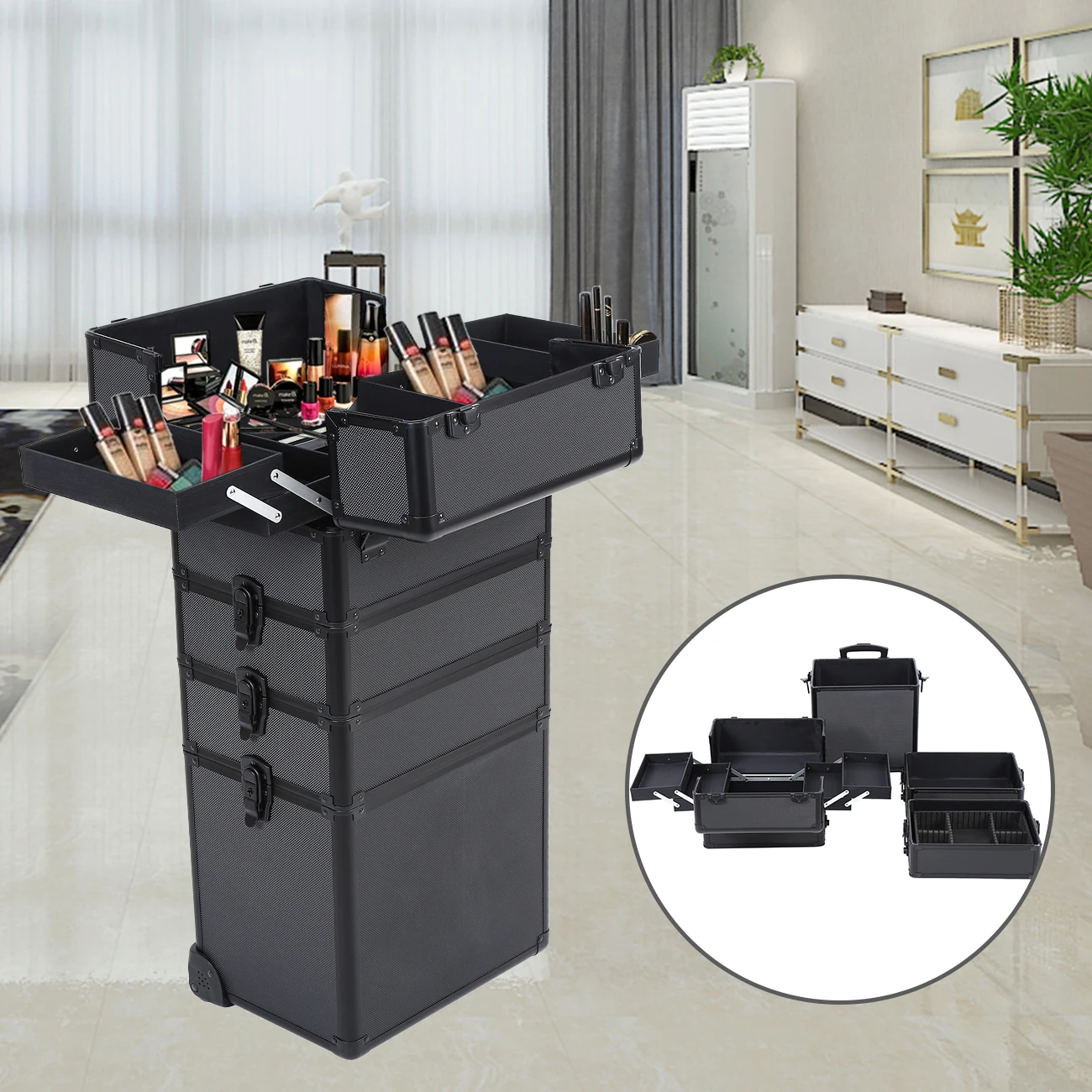 -4 In 1 Trolley Make Up Case H – Beauty Makeup Trolley recenzja i cena