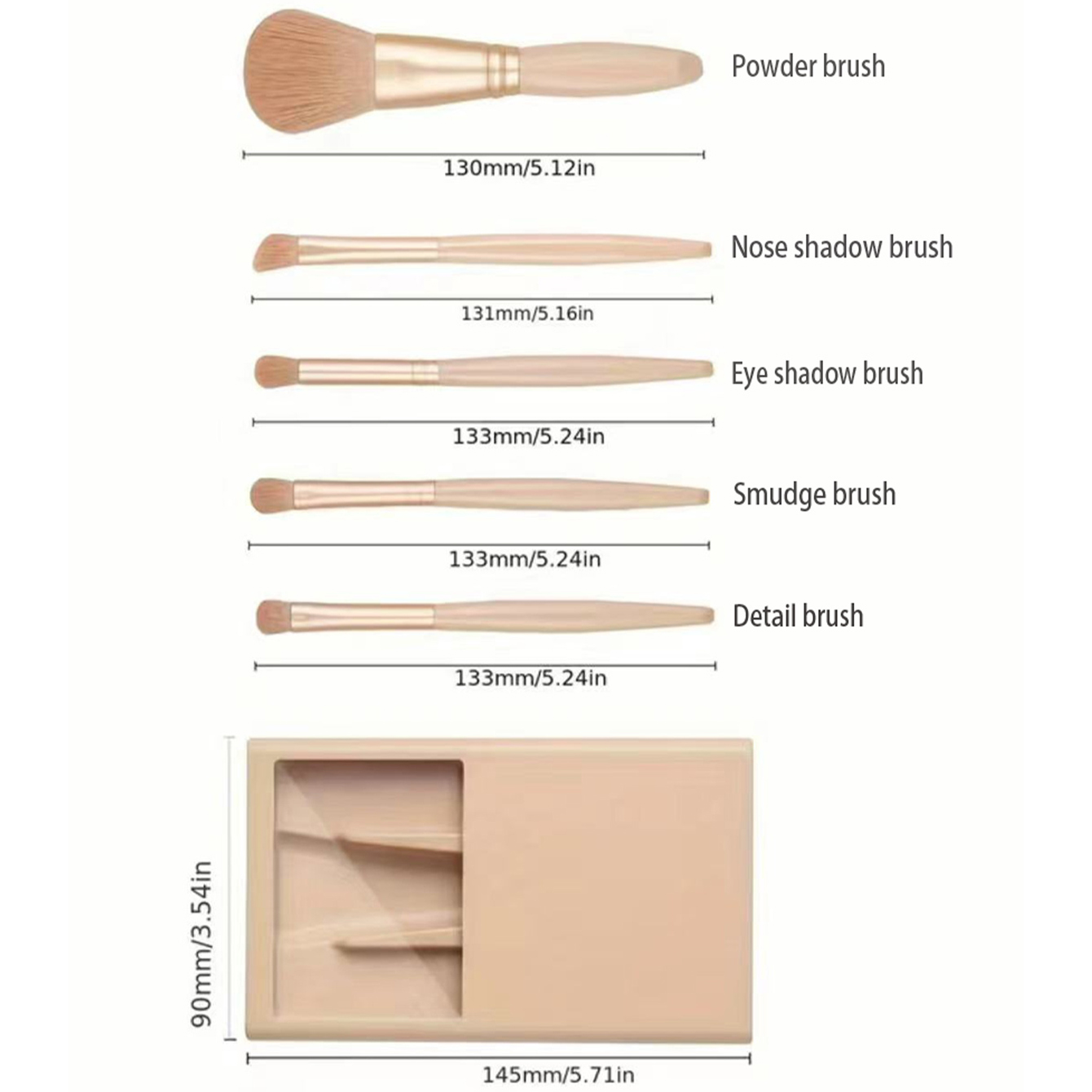 5pcs Cosmetic Brush Kit With M – Beauty Makeup Case recenzja i cena