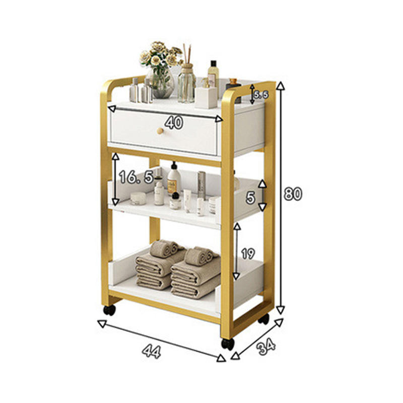 Modern Gold White Salon Trolle – Beauty Makeup Trolley recenzja i cena
