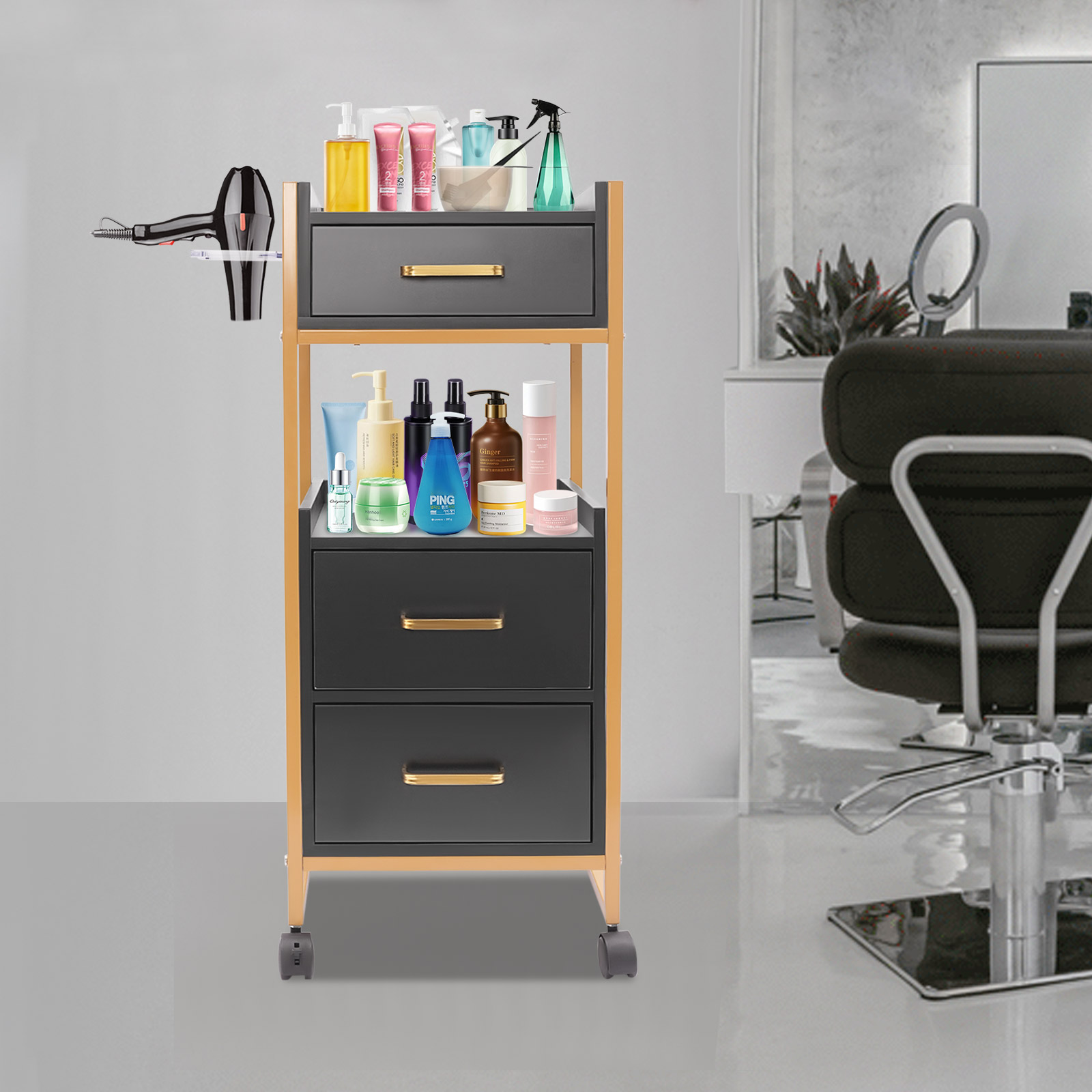 Salon Trolley Cart w/ Wheels,  – Beauty Makeup Trolley recenzja i cena