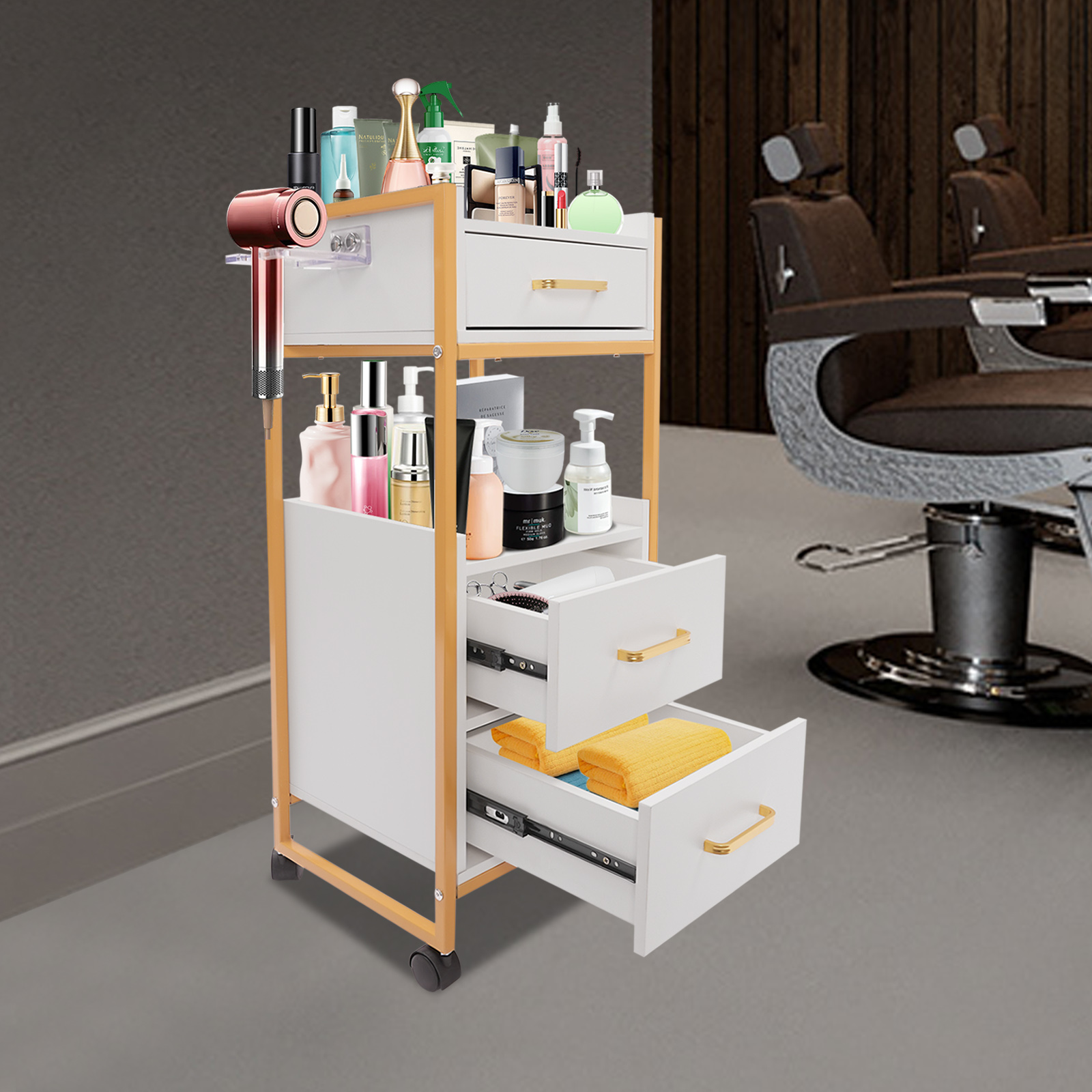 Salon Trolley Cart w/ Wheels,  – Beauty Makeup Trolley recenzja i cena