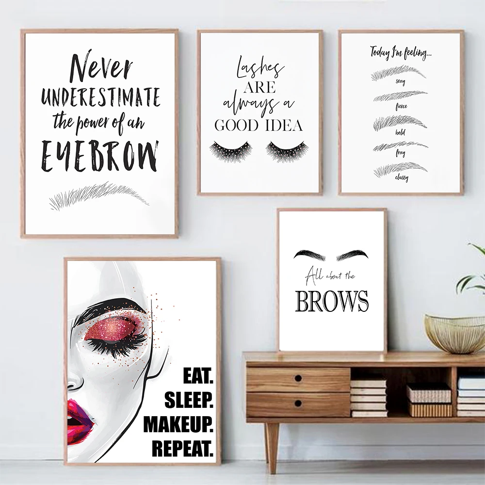 Fashion MakeUp Canvas Painting – Makeup Is Beauty Quotes recenzja i cena